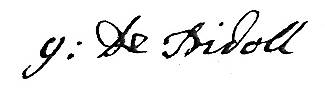 Signature of Franz Gottfried von Pidoll